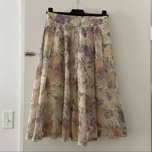 VINTAGE floral midi skirt